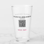 Gepersonaliseerde aangepaste tekst en QR-codeglas Glas (Achterkant)
