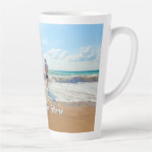 Gepersonaliseerde aangepaste tekst en uw foto latt latte mok (Rechts)