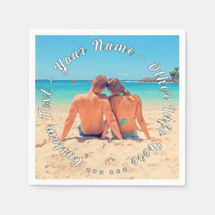 Gepersonaliseerde aangepaste tekst en uw foto serv servet