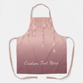 Gepersonaliseerde aangepaste tekst Roos Gold Glitt Schort (Voorkant)