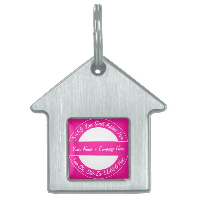 Gepersonaliseerde aangepaste tekstnaam Sjabloon va Huisdieren Naamplaatje (Voorkant)