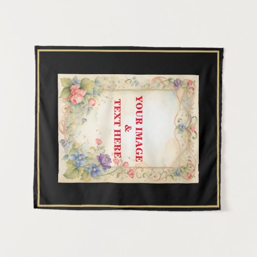 Gepersonaliseerde Aangepaste Uw Eigen Foto & Teks Wandkleed (Voorkant (horizontaal))