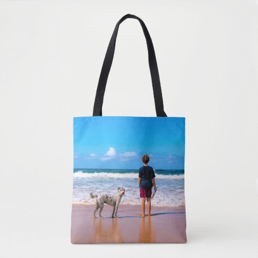 Gepersonaliseerde Aangepaste Uw Pet Photo Canvas t Draagtas (Voorkant)