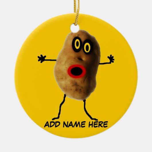 Gepersonaliseerde aardappel Cartoon Keramisch Ornament (Voorkant)