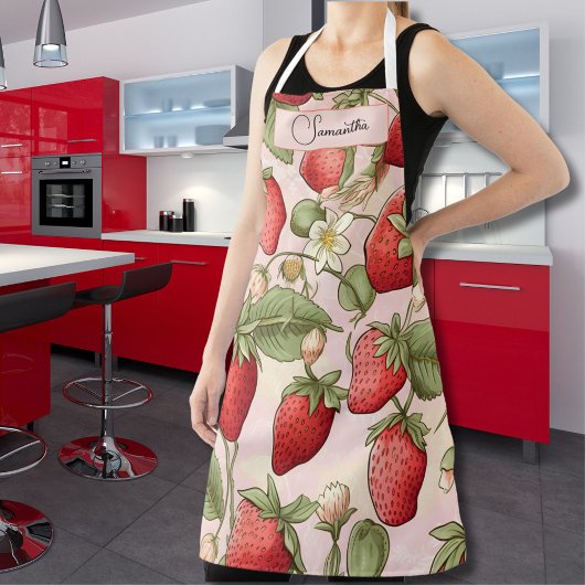 Gepersonaliseerde Aardbei Schort  Fruit Design