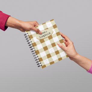 Gepersonaliseerde Aarde plaid Scrapbooking Bruin Notitieboek