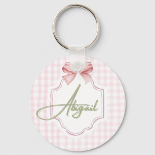 Gepersonaliseerde Abigail Baby Girl Nursery Bow &  Sleutelhanger
