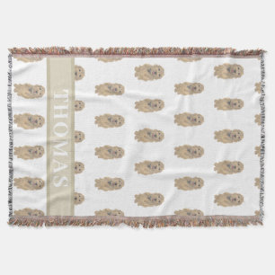 Gepersonaliseerde abrikoos gouden doodle omkeerbaa deken