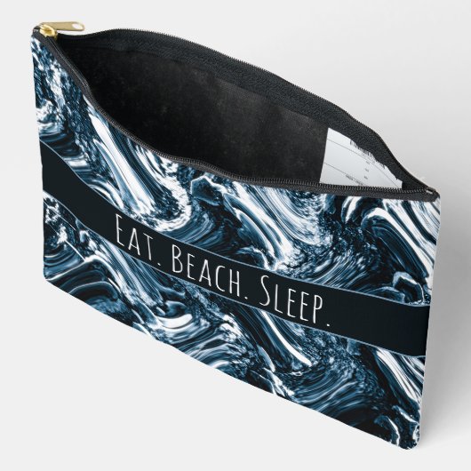 Gepersonaliseerde Abstracte Blauwe en Witte Golf Etui (Open)