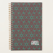 Gepersonaliseerde Abstracte Bourgogne Emerald Gree Planner (Voorkant)