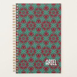Gepersonaliseerde Abstracte Bourgogne Emerald Gree Planner