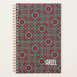 Gepersonaliseerde Abstracte Bourgogne Emerald Gree Planner