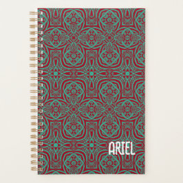 Gepersonaliseerde Abstracte Bourgogne Emerald Gree Planner