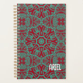 Gepersonaliseerde Abstracte Bourgogne Emerald Gree Planner (Voorkant)