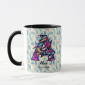 Gepersonaliseerde Abstracte Geometrische Monogram  Mok (Links)