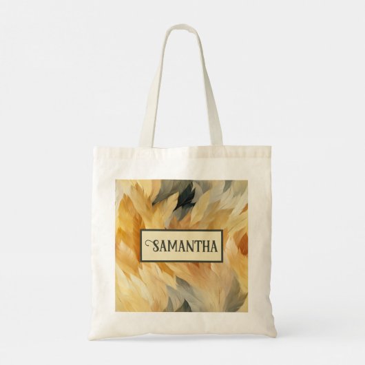 Gepersonaliseerde Abstracte herfstkleur bladeren Tote Bag (Achterkant)