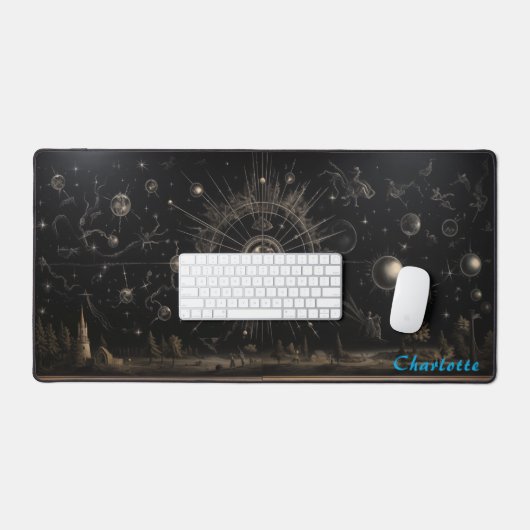 Gepersonaliseerde Abstracte houten paneelbureaumat Bureaumat (Keyboard & Muis)