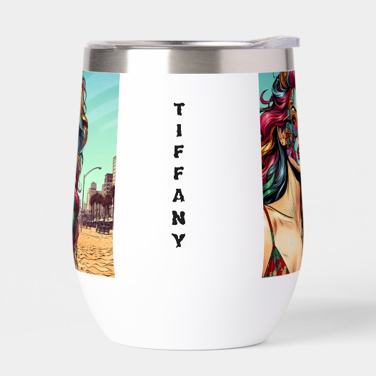 Gepersonaliseerde Abstracte vrouw op het strand (Links)