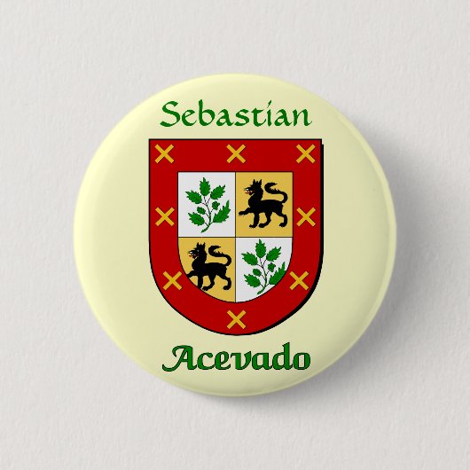 Gepersonaliseerde Acevado Family Shield Ronde Button 5,7 Cm (Voorkant)
