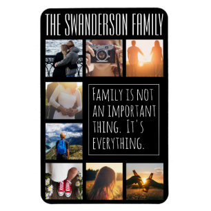 Gepersonaliseerde acht Lijst collage zwart Magneet