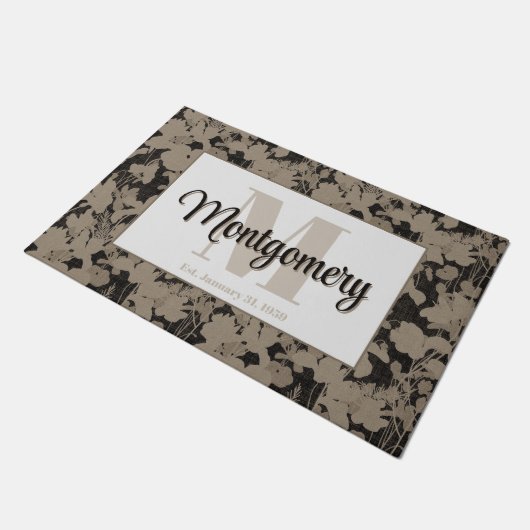 Gepersonaliseerde Achternaam Deur Mat Est Trouwcad (Schuin)