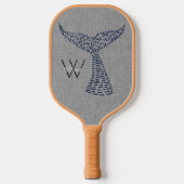 Gepersonaliseerde achternaam Nautical Whale Tail A Pickleball Paddle (Voorkant)