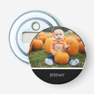 Gepersonaliseerde add-an-Afbeelding magneetflesope Button Flesopener