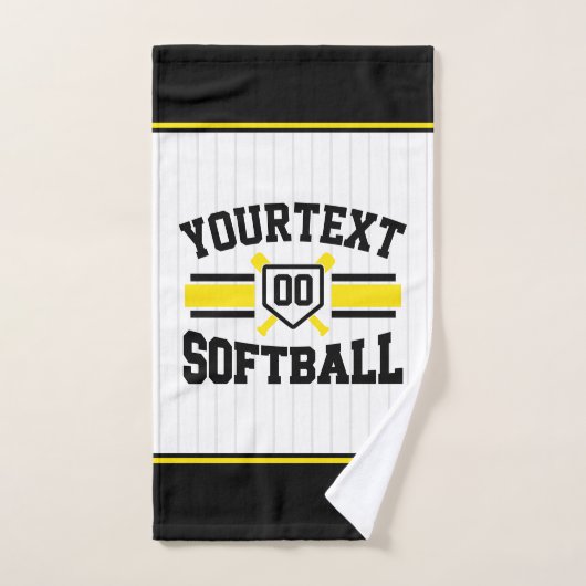 Gepersonaliseerde ADD NAAM Softball Speler Varsity Bad Handdoek (Handdoek)