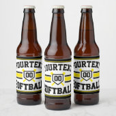 Gepersonaliseerde ADD NAAM Softball Speler Varsity Bier Etiket (Flessen)
