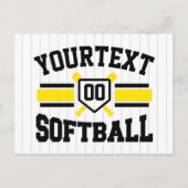 Gepersonaliseerde ADD NAAM Softball Speler Varsity Briefkaart (Voorkant)