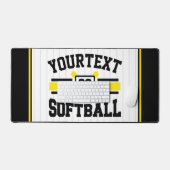 Gepersonaliseerde ADD NAAM Softball Speler Varsity Bureaumat (Keyboard & Muis)