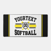 Gepersonaliseerde ADD NAAM Softball Speler Varsity Bureaumat (Voorkant)