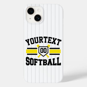 Gepersonaliseerde ADD NAAM Softball Speler Varsity Case-Mate iPhone 14 Hoesje