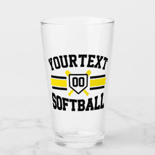 Gepersonaliseerde ADD NAAM Softball Speler Varsity Glas