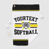 Gepersonaliseerde ADD NAAM Softball Speler Varsity Golfhanddoek (Insitu)