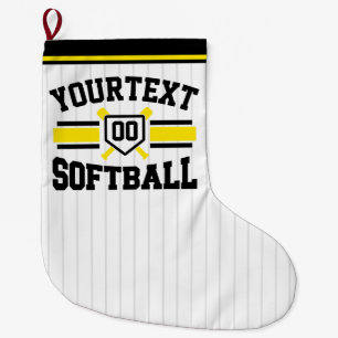 Gepersonaliseerde ADD NAAM Softball Speler Varsity Grote Kerstsok