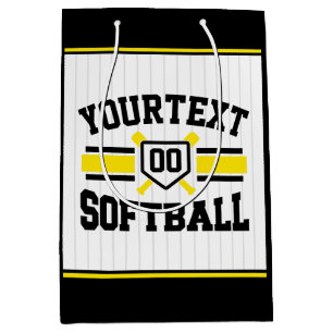 Gepersonaliseerde ADD NAAM Softball Speler Varsity Medium Cadeauzakje
