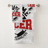 Gepersonaliseerde ADD NAAM Voetbalspeler Team Stro Bad Handdoek (Insitu)