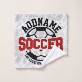 Gepersonaliseerde ADD NAAM Voetbalspeler Team Stro Bad Handdoek (Wasdoekje)