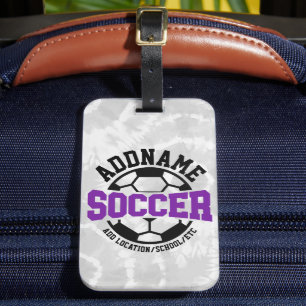 Gepersonaliseerde ADD NAAM Voetbalspeler Team Stro Bagagelabel