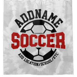 Gepersonaliseerde ADD NAAM Voetbalspeler Team Stro Douchegordijn