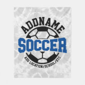 Gepersonaliseerde ADD NAAM Voetbalspeler Team Stro Fleece Deken (Voorkant)