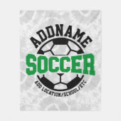 Gepersonaliseerde ADD NAAM Voetbalspeler Team Stro Fleece Deken (Voorkant)