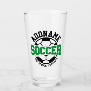 Gepersonaliseerde ADD NAAM Voetbalspeler Team Stro Glas
