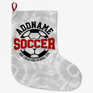Gepersonaliseerde ADD NAAM Voetbalspeler Team Stro Grote Kerstsok