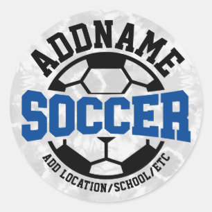 Gepersonaliseerde ADD NAAM Voetbalspeler Team Stro Ronde Sticker