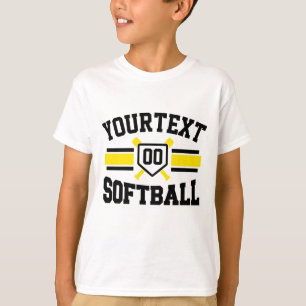 Gepersonaliseerde ADD NAME Softbalspeler Varsity T T-shirt