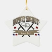 Gepersonaliseerde adjunct-sheriff keramisch ornament (Achterkant)