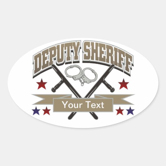 Gepersonaliseerde adjunct-sheriff ovale sticker (Voorkant)