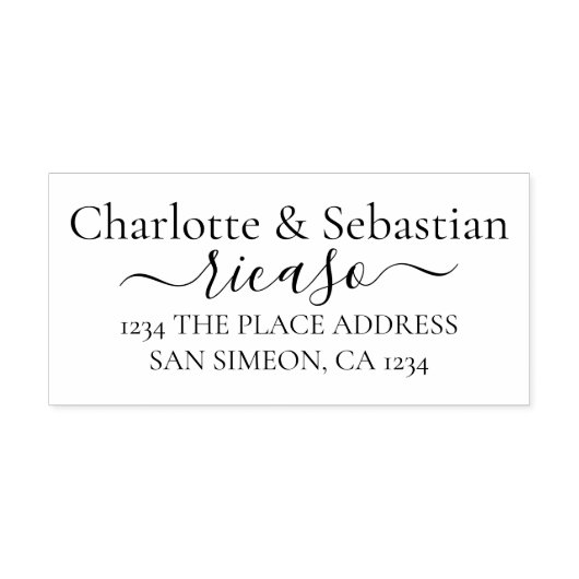 Gepersonaliseerde adres elegante scroll tekst 	rubberstempel (Afrduk)